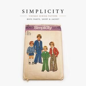 Vintage Simplicity Boys Sewing Pattern Pants Shirt Jacket Retro